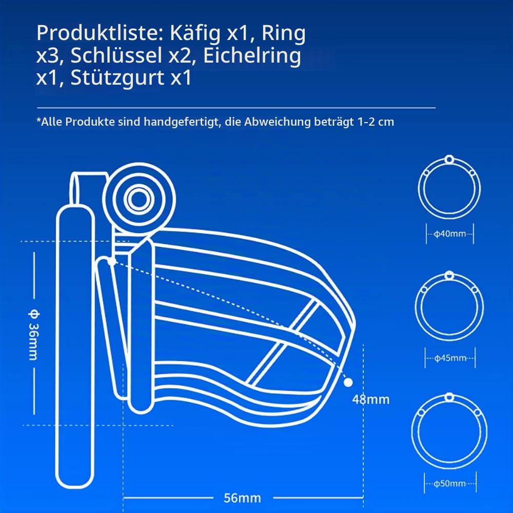 New Edelstahl PA Peniskäfig Sexspielzeug-Sets Doppeltem Design Penisring Anti-Escape CB Käfig Metall Keuschheitskäfig Keuschheitsgürtel BDSM Bondage Fetisch Keuschheit Sexspielzeug für Männer