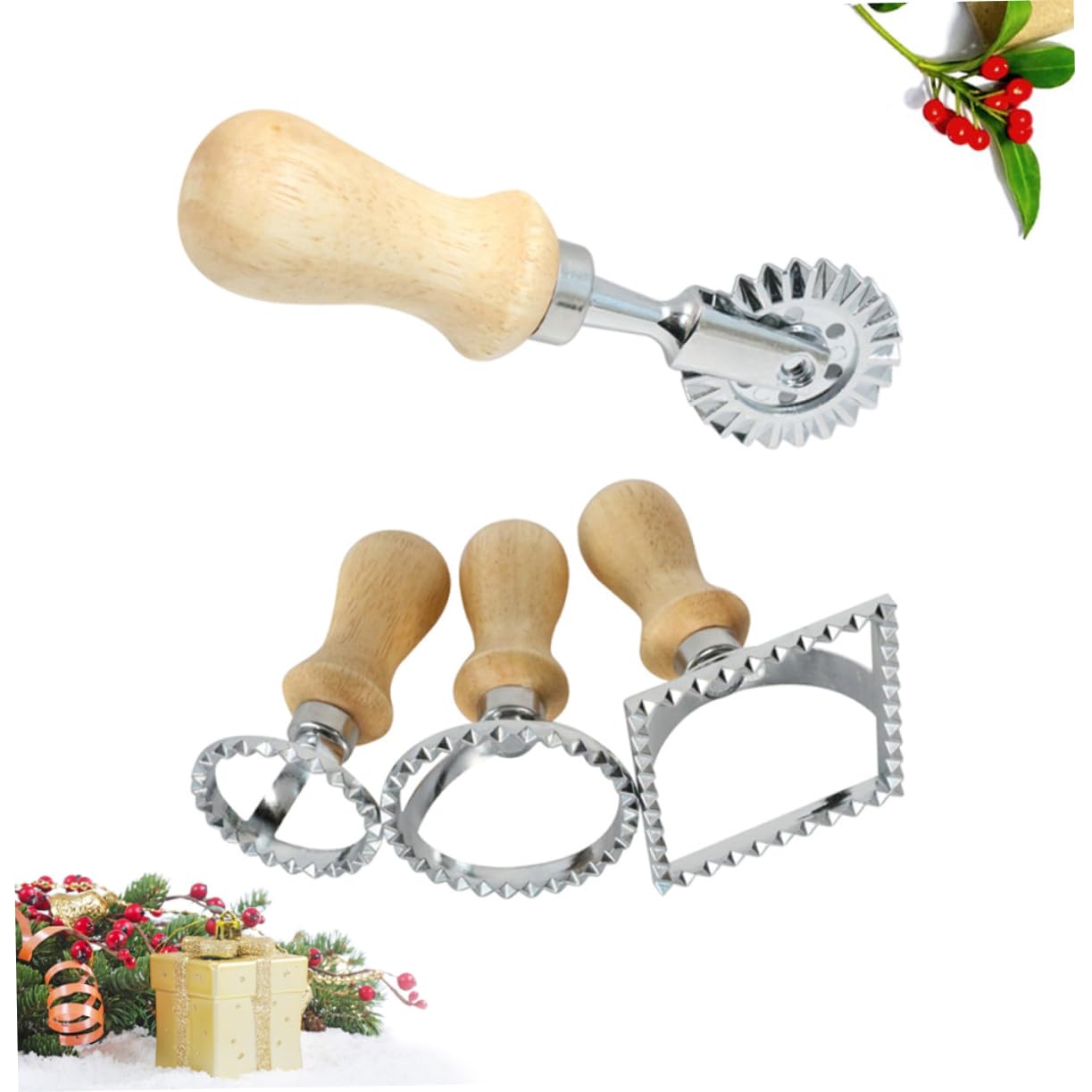 4 Pièces Moules à Biscuits de Emporte Ronds Carrés pour Gâteaux Pâtisseries Outils de Cuisine pour Éveiller Créativité