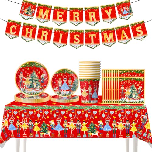 Nutcracker servilletas de Navidad Set, Vajilla temática de