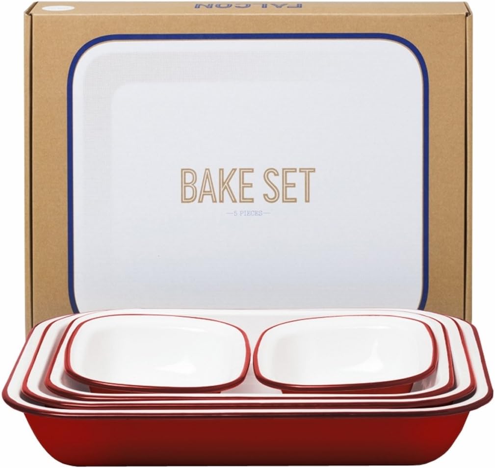 Falcon Enamelware Bake Set Pillarbox Red, Great Home and Cookware Accessory Range Amazon.co.uk