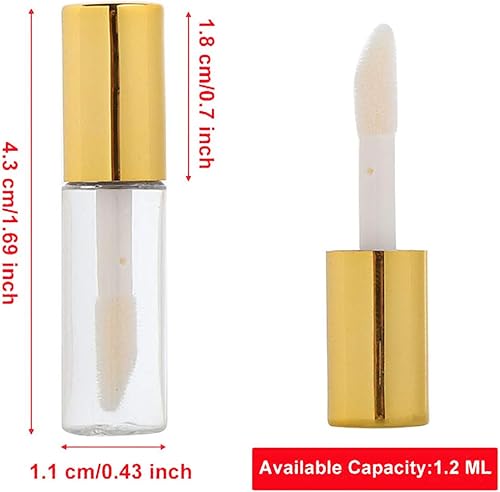 Miniatura 2 de Caja de 90 paquetes, tubos vacíos de plástico transparente para brillo de labios, contenedor de botella de bálsamo labial, contenedor de botella de