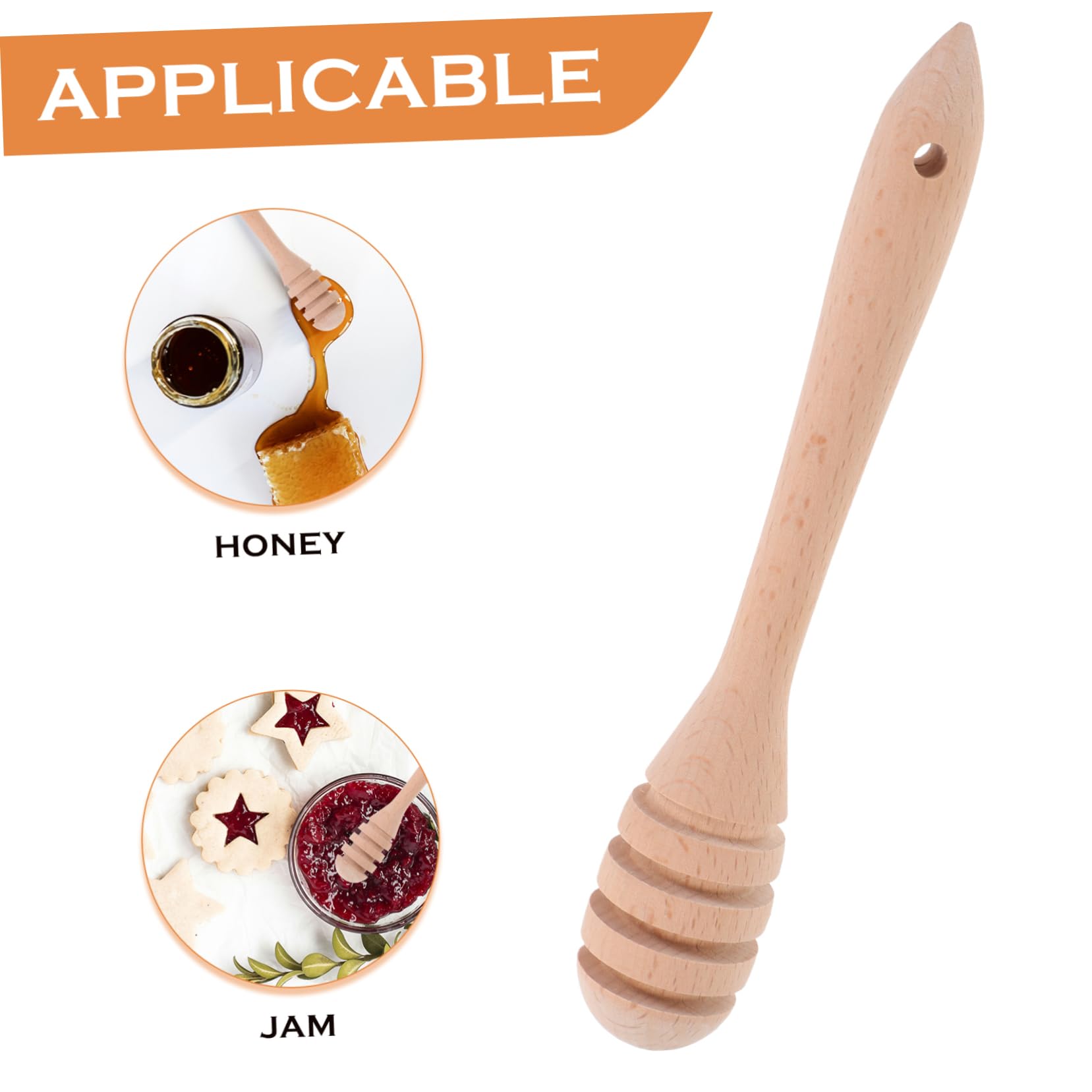 GRIRIW Honey Stick Honey Dipper Honey Stirrers Honey Jar Wand Honey Mixing Stirrers Honey Spoons Home Honey Rod Honey Mixing Rods Portable Honey Stir Stick Stir Accessory Wooden re-usable