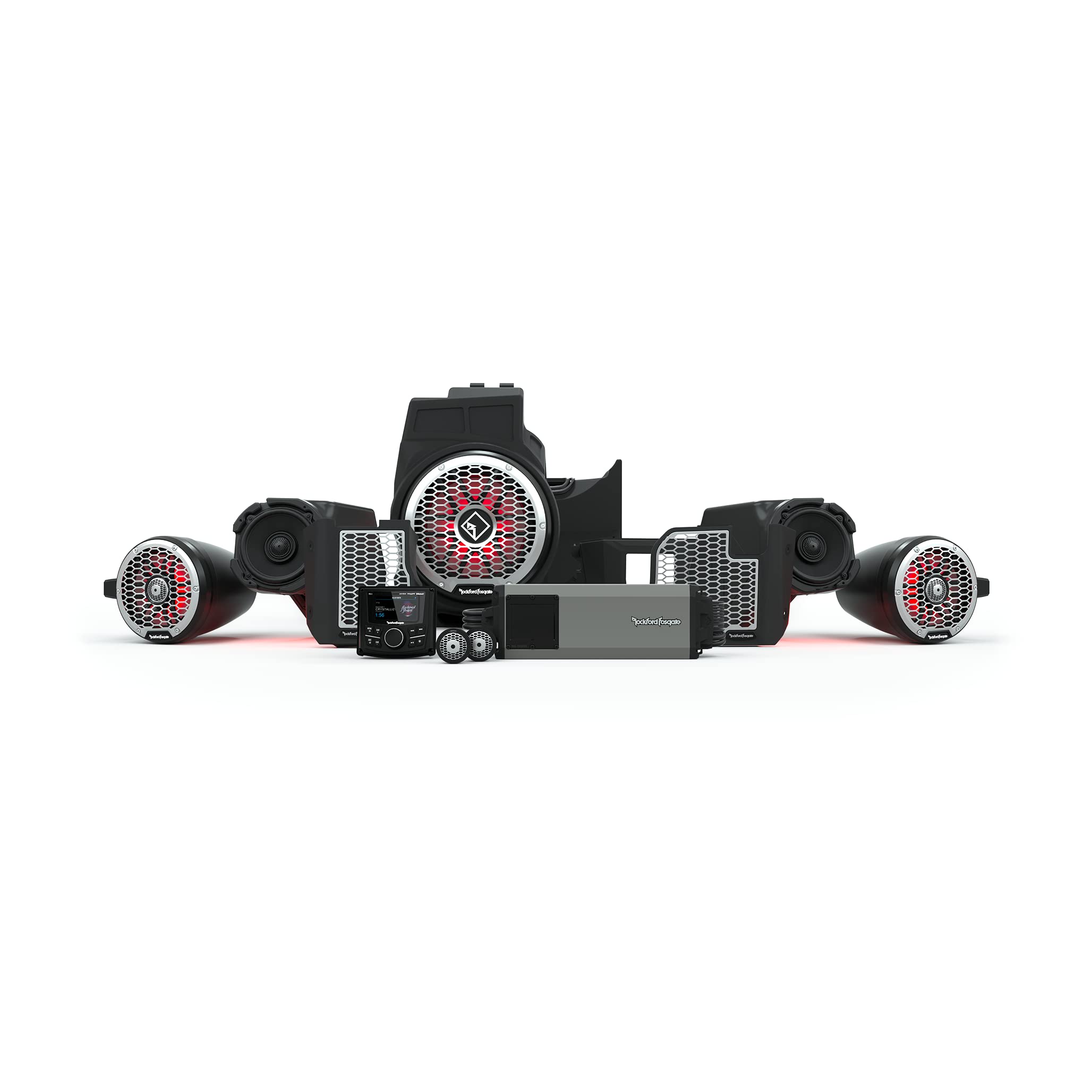 Rockford Fosgate RZR19PXP-STG5 Audio Kit for 2019+ RZR Pro XP | PMX-3 Receiver, 1500-Watt Amp, Front Speakers, M2 Tweeters, M2 Color Optix Sub & Rear Speakers for Select RZR Pro XP Models