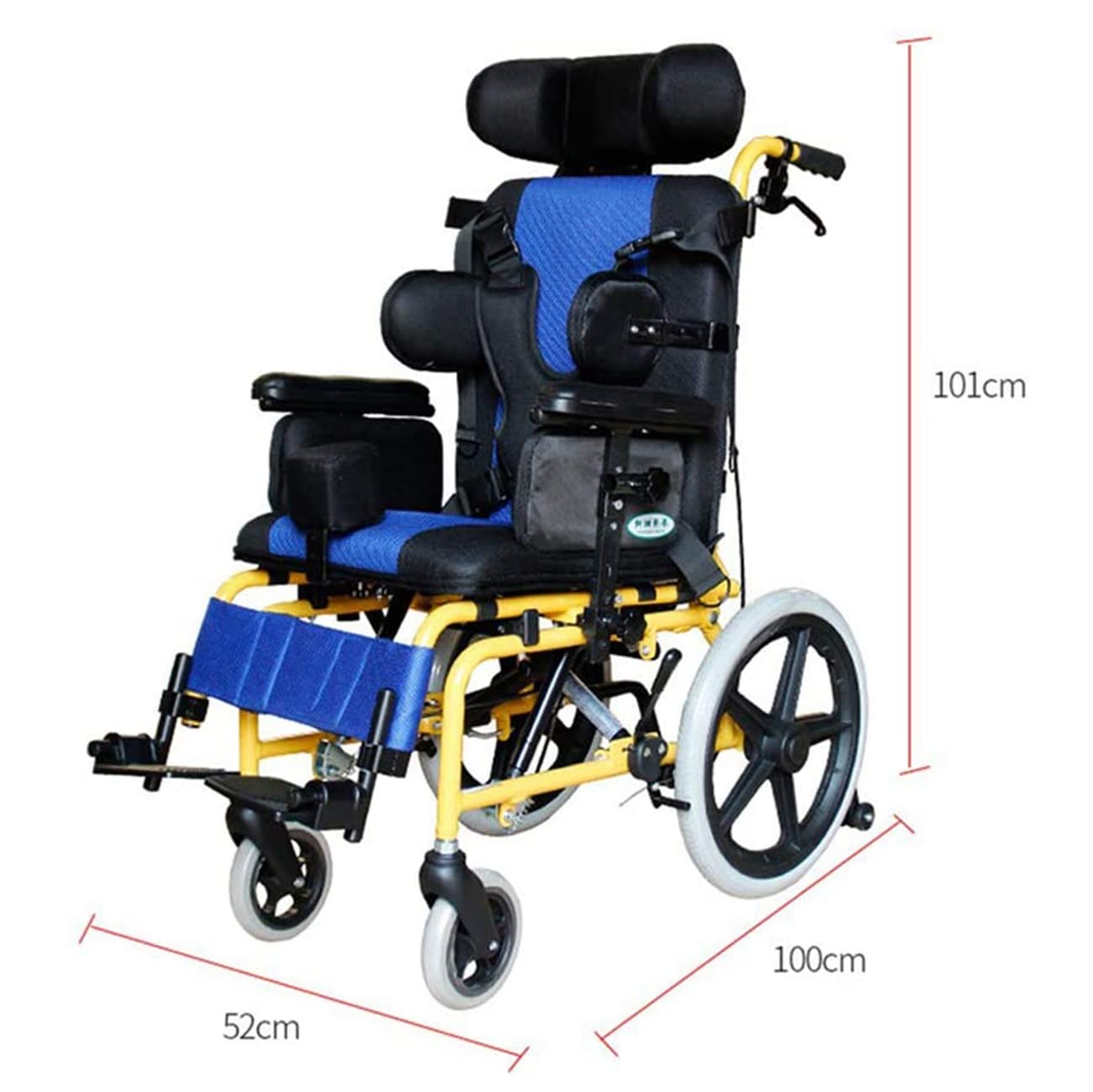 GUNEL Silla de Ruedas pediátrica para niños con parálisis Cerebral, Silla de Ruedas Manual Ajustable para niños, Silla de Ruedas Manual Ligera para Conducir, Coche para Silla de Ruedas médica