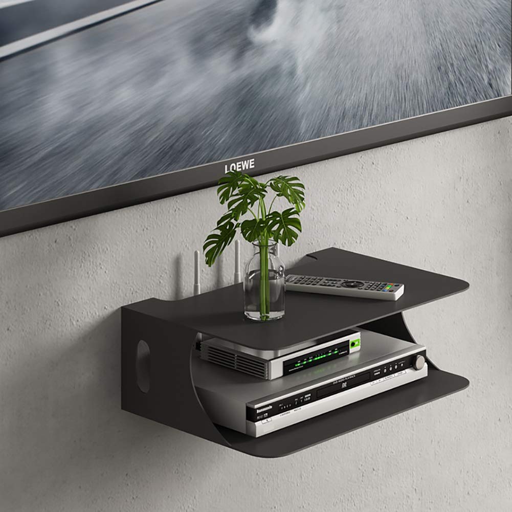 FGSGJ Set-top box shelf Living room decoration TV wall frame Bedroom modern minimalist storage rack (28 * 20 * 10cm) (Color : B)