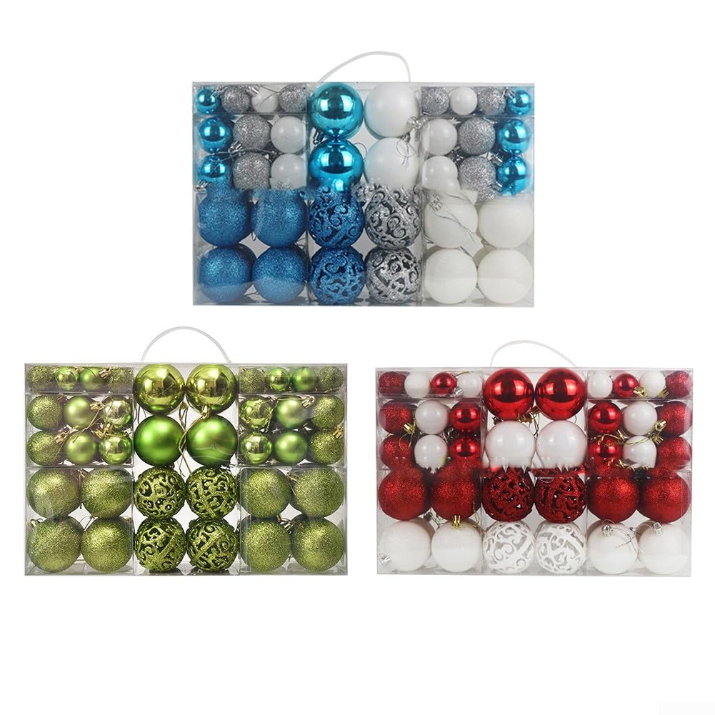 100 Stück Weihnachtskugeln, bruchsichere Kugeln, Weihnachtsbaumschmuck, Ornamente für Urlaub, Hochzeit, Party, Dekoration (grün)