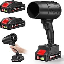 Jet Air Blower 180000 RPM, 120 MPH, Lightweight Portable Turbo Dry Cordless Car Dryer, Hair Dryer with Adjustable Speeds, Rechargeable Battery, Safety Switch for Fast Drying & Styling(double battry) (black)