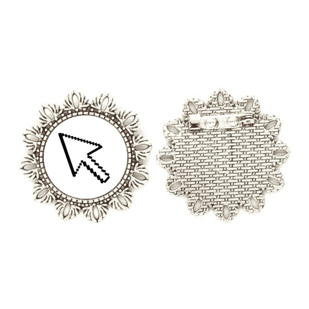 Broche de flor plateada de diseño exclusivo con detalles de cursor metálico 4
