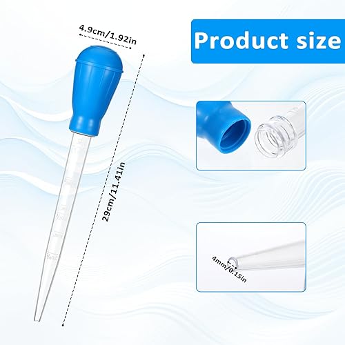 Aquarium Cleaning Dropper, 30ml Aquarium Clean Pipette Dropper, Manual Fish Tank Water Changer, Gravel Cleaning Straw, Fish Tank Cleaning-Tool, Feeder Pipette (Blue)