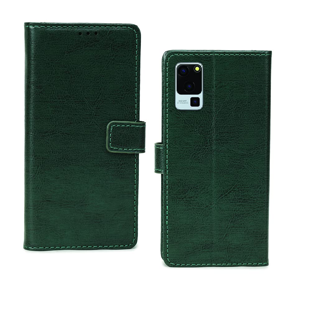 Pinaaki Enterprises Lava Blaze 5G Flip Case | Leather Finish Flip Cover | with Card Pockets | Wallet Stand |Complete Protection Flip Cover for Lava Blaze 5G - Vintage Green (B0BR3N7P56) Amazon Price History, Amazon Price Tracker