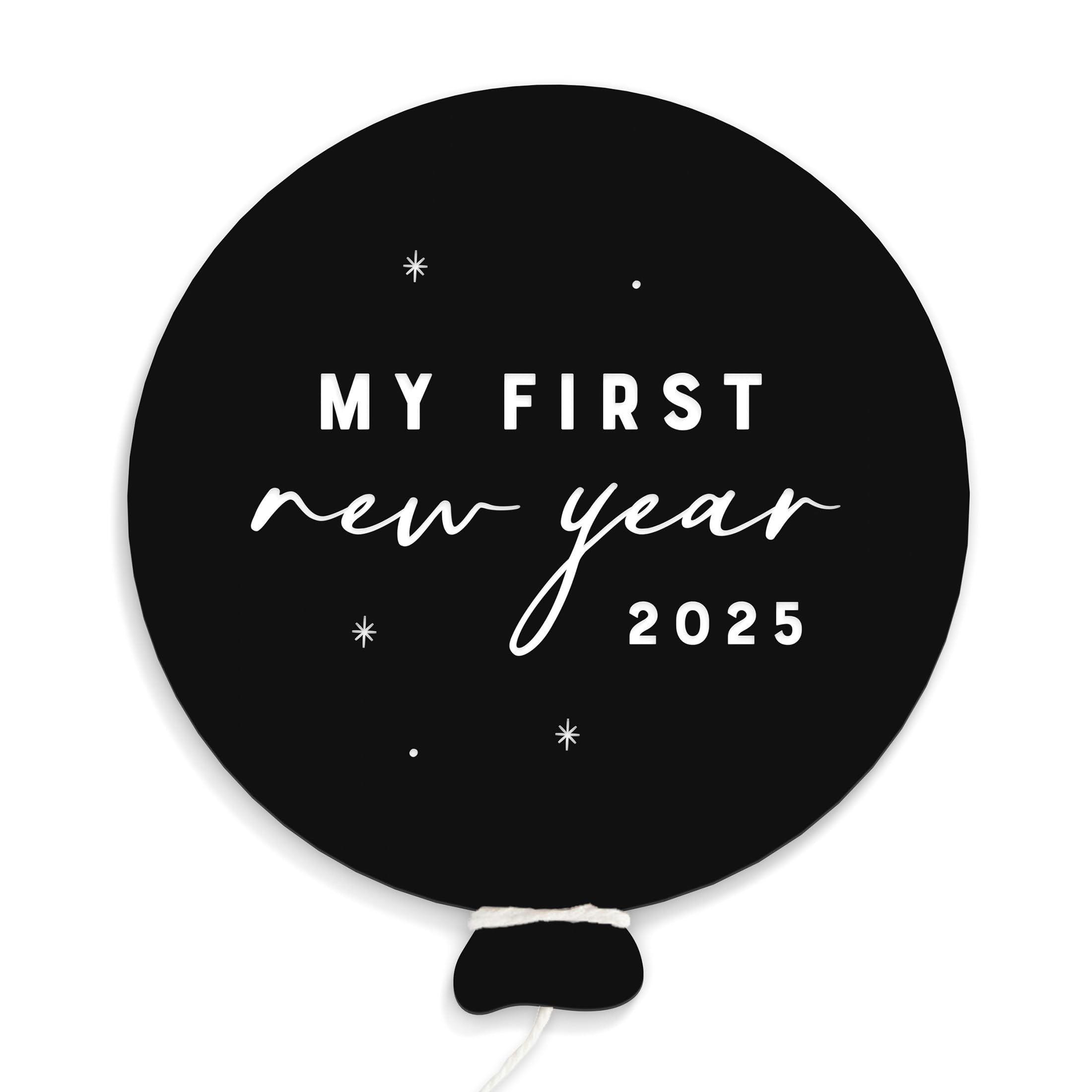 The Cotton & Canvas Co. My First New Year Balloon Acrylic Milestone Card, Baby's First Year, Baby's First Holiday, Baby Shower, Newborn, Photoshoot Prop