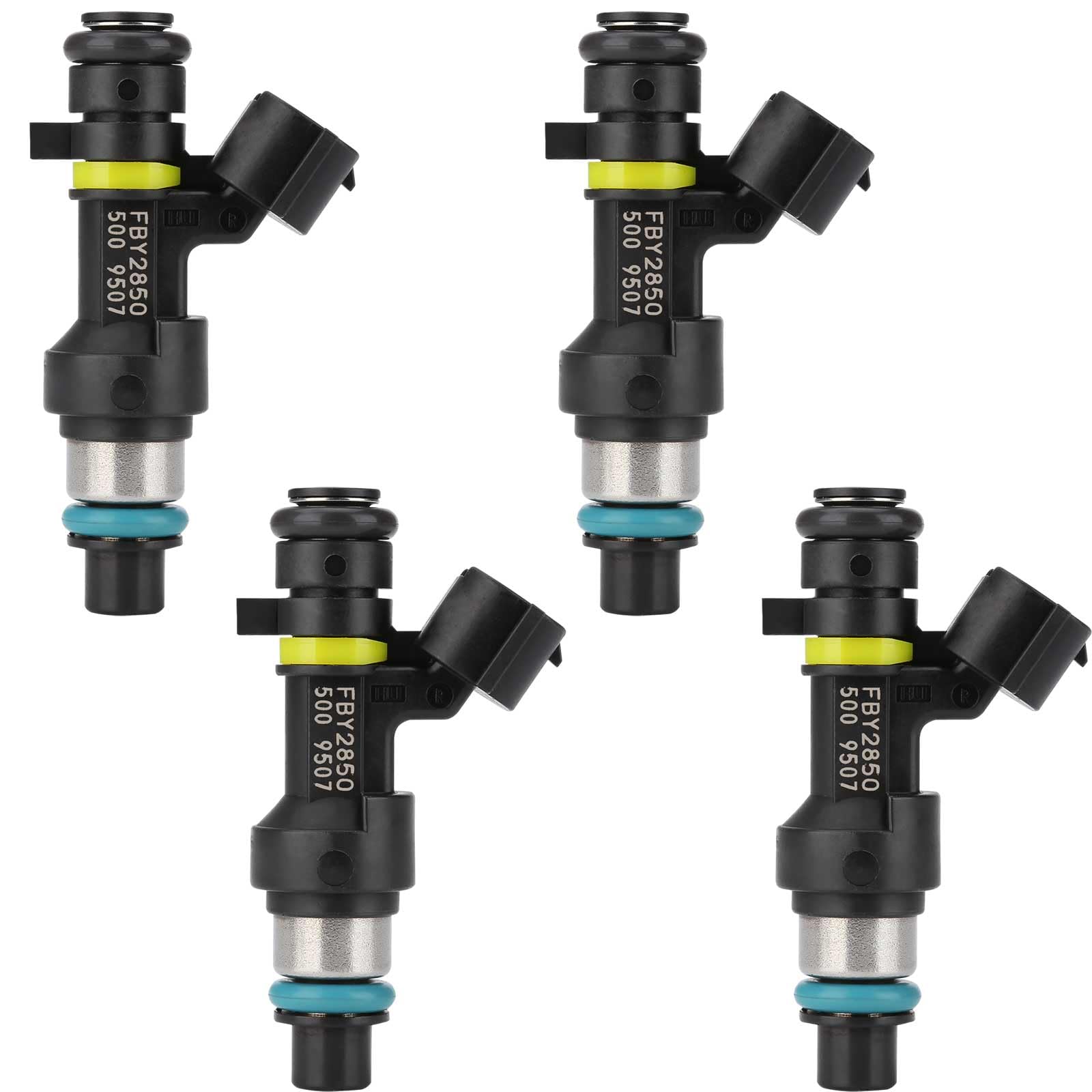 FBY2850 Fuel Injectors,Compatible with/Nissan Sentra,NV200,Tiida,Cube,Versa 1.8L 2.0L, 2007 2008 2009 2010 2011 2012 2013 2014 2015, |18 Holes | | Set of 4 |,OE# 16600-EN200, FJ1056