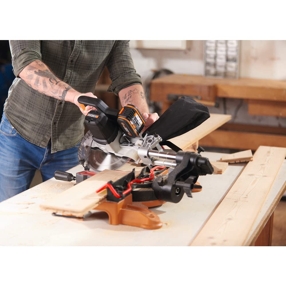 WORX WX845.9 Troncatrice scorrevole,220mm, senza batteria e caricabatterie