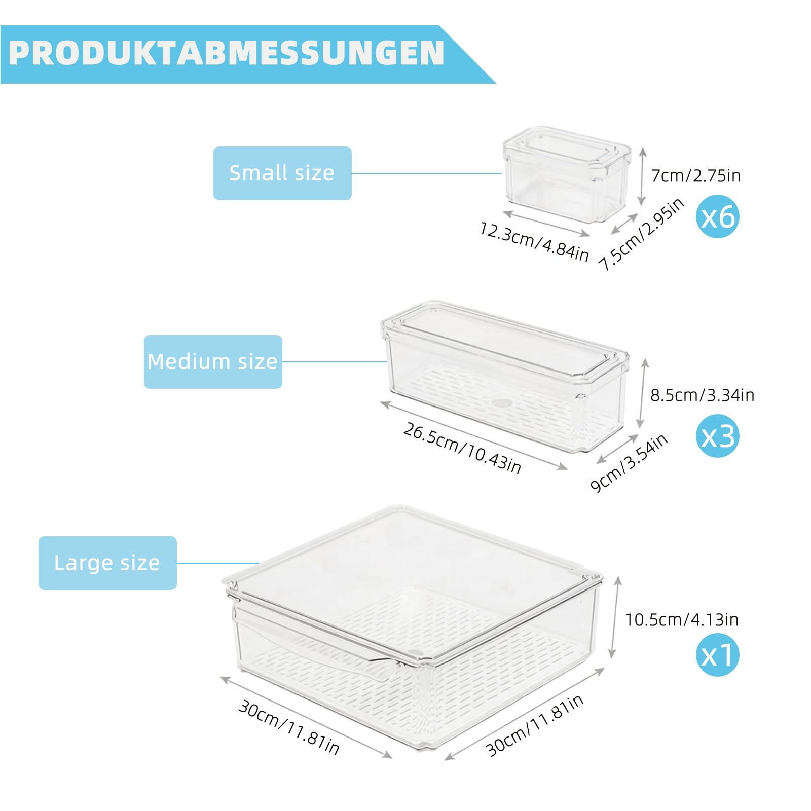 10er Pack Kühlschrank Organizer mit Deckel, Kühlschrank Organizer Stapelbar, BPA-frei, Durchsichtige Kühlschrank Aufbewahrungsboxen für Obst, Gemüse, Lebensmittel