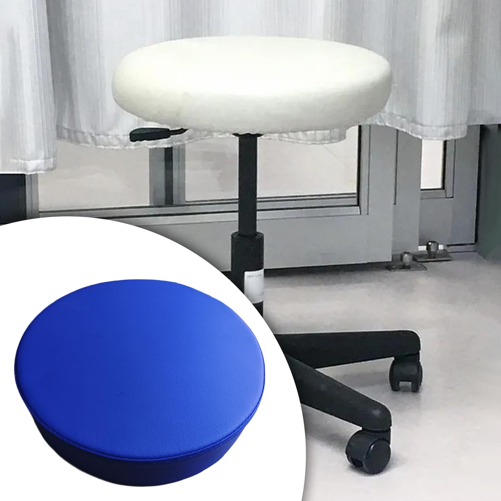 Amagogo Barstool Replacement Bar Stool Comfortable Easy to Install Round Seat Top Seat Cushion for Meeting Room Gaming Salon Counter, Blue