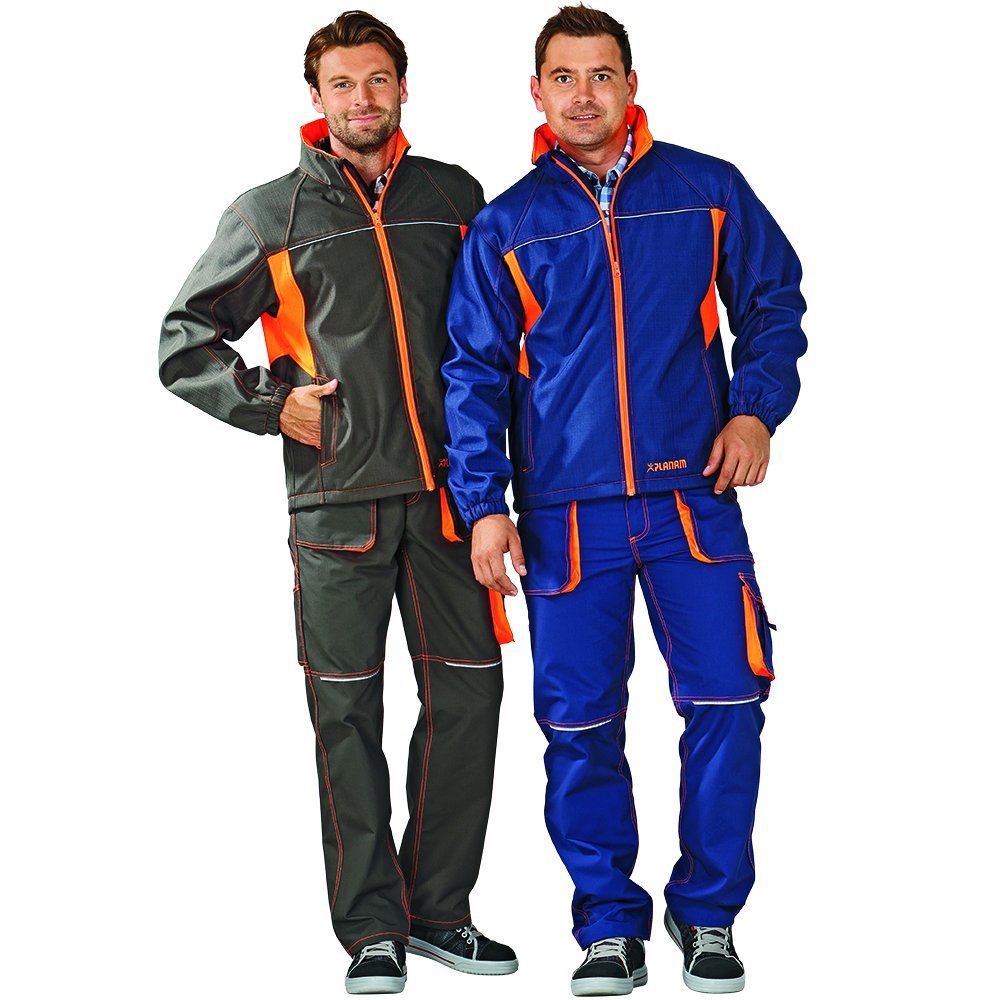 Planam 6291056 Basalt Neon Softshelljacke, Marine/Orange, Größe XL