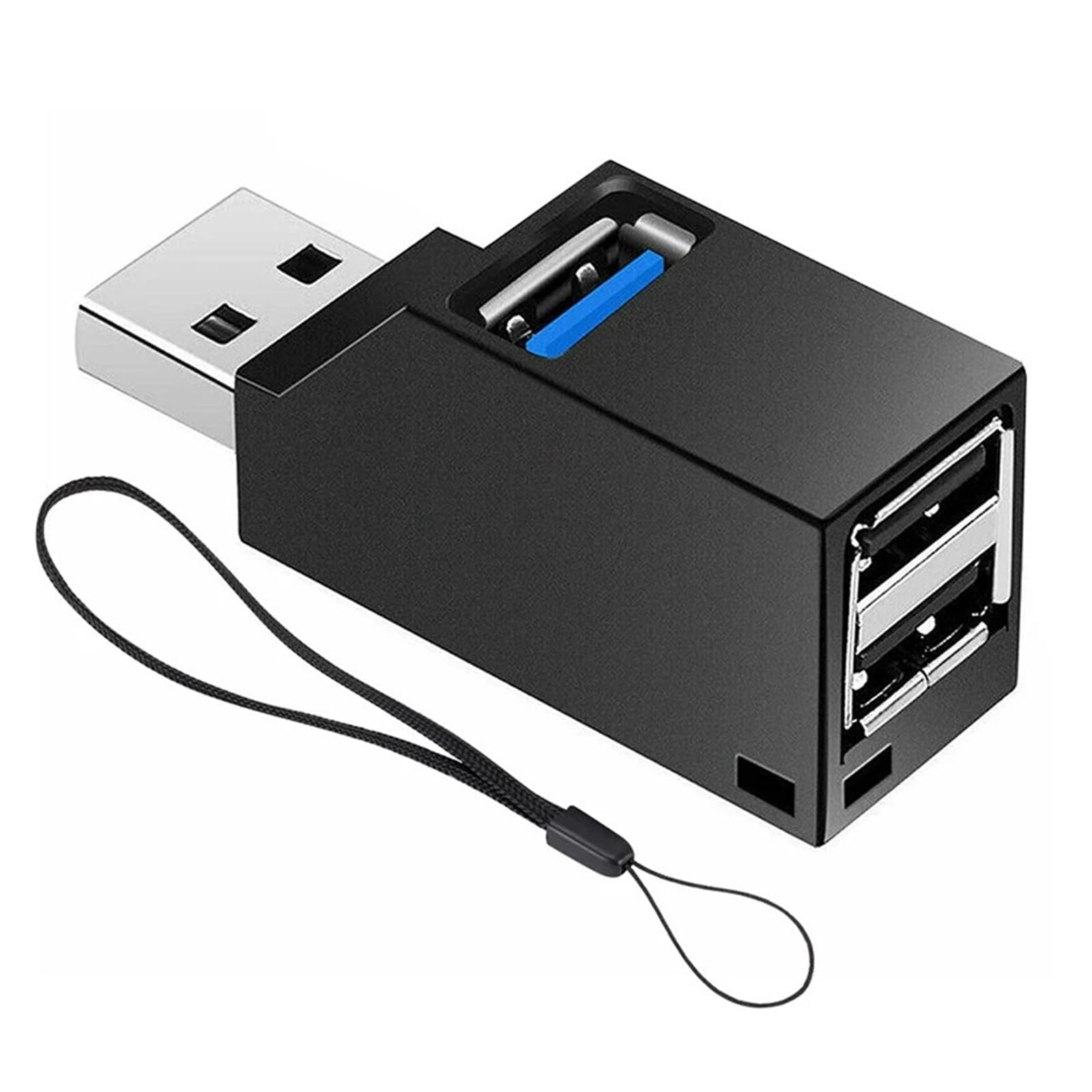 Adattatore hub USB a 3 porte ad alta velocità per PC (nero USB 2.0)