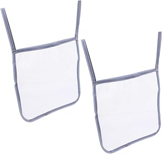Milisten 2 Piezas Bolsa De Mochilero Stroller Hanging Bag Gancho Paseante Accesorios Bolsa De Cochecito Bolsa Organizadora De Cochecito Malla Maleta Transportador Blanco Poliéster