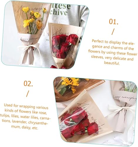 Miniatura 5 de Baluue Bolsa de embalaje de flores de 60 piezas de papel kraft funda de floristería de papel de regalo de flores para arreglos florales bolsas de