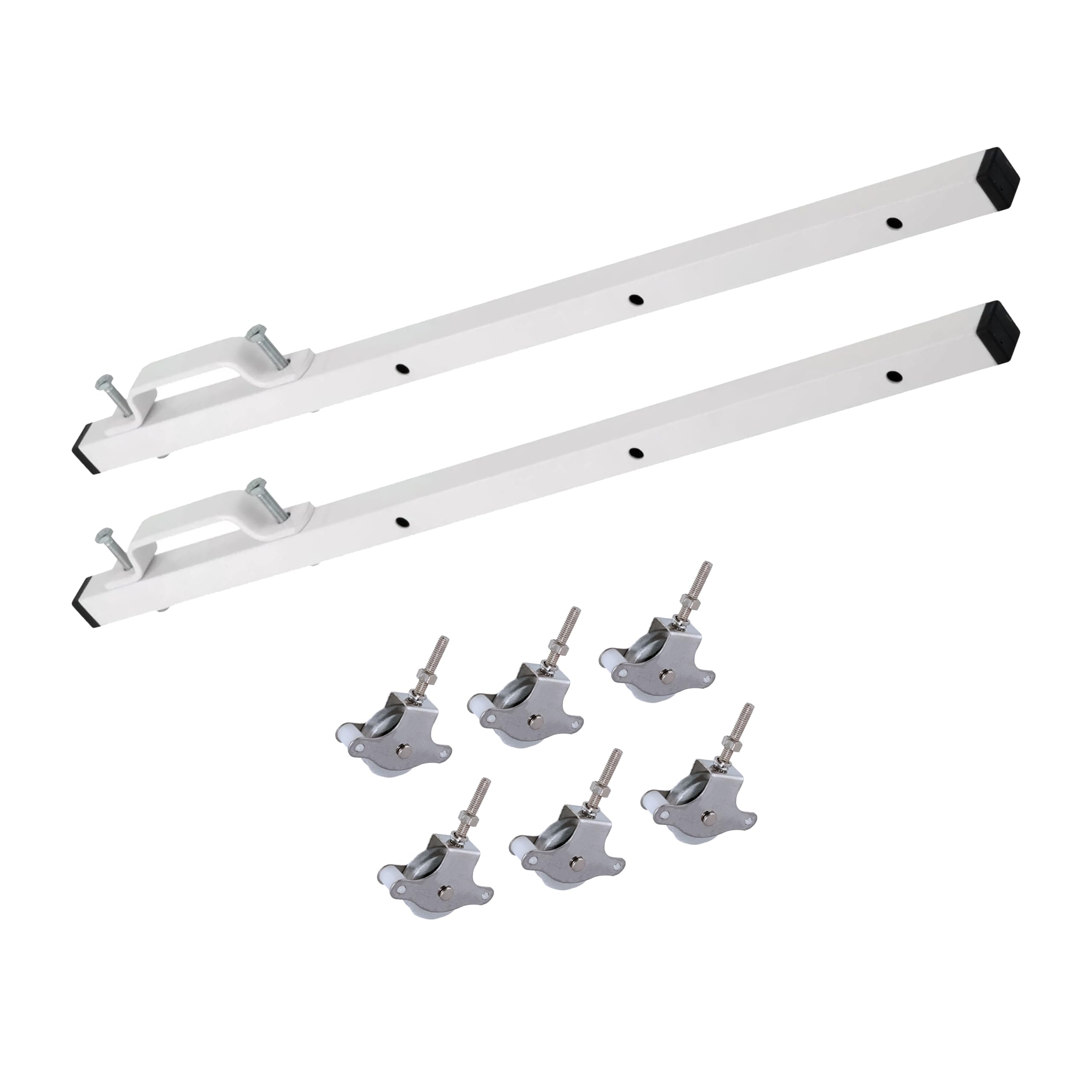 M.Pascual - Tendedero de Balcón con 6 Poleas de Acero Inoxidable | 2 Barras Resistentes | Color Blanco | Instalación Fácil | Uso Interior y Exterior