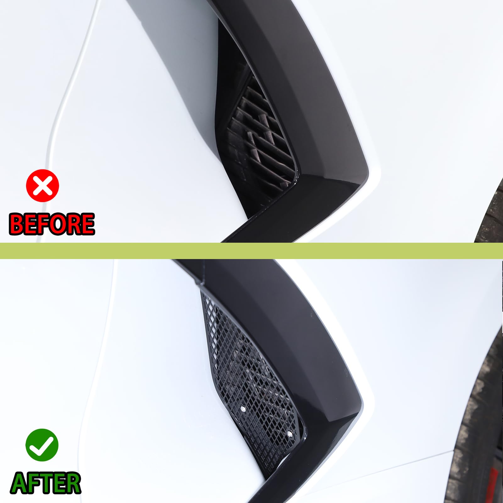 Sleek Black Mesh Side Grille Inserts For Corvette C8 Stingray 2020-2024 - Easy Install