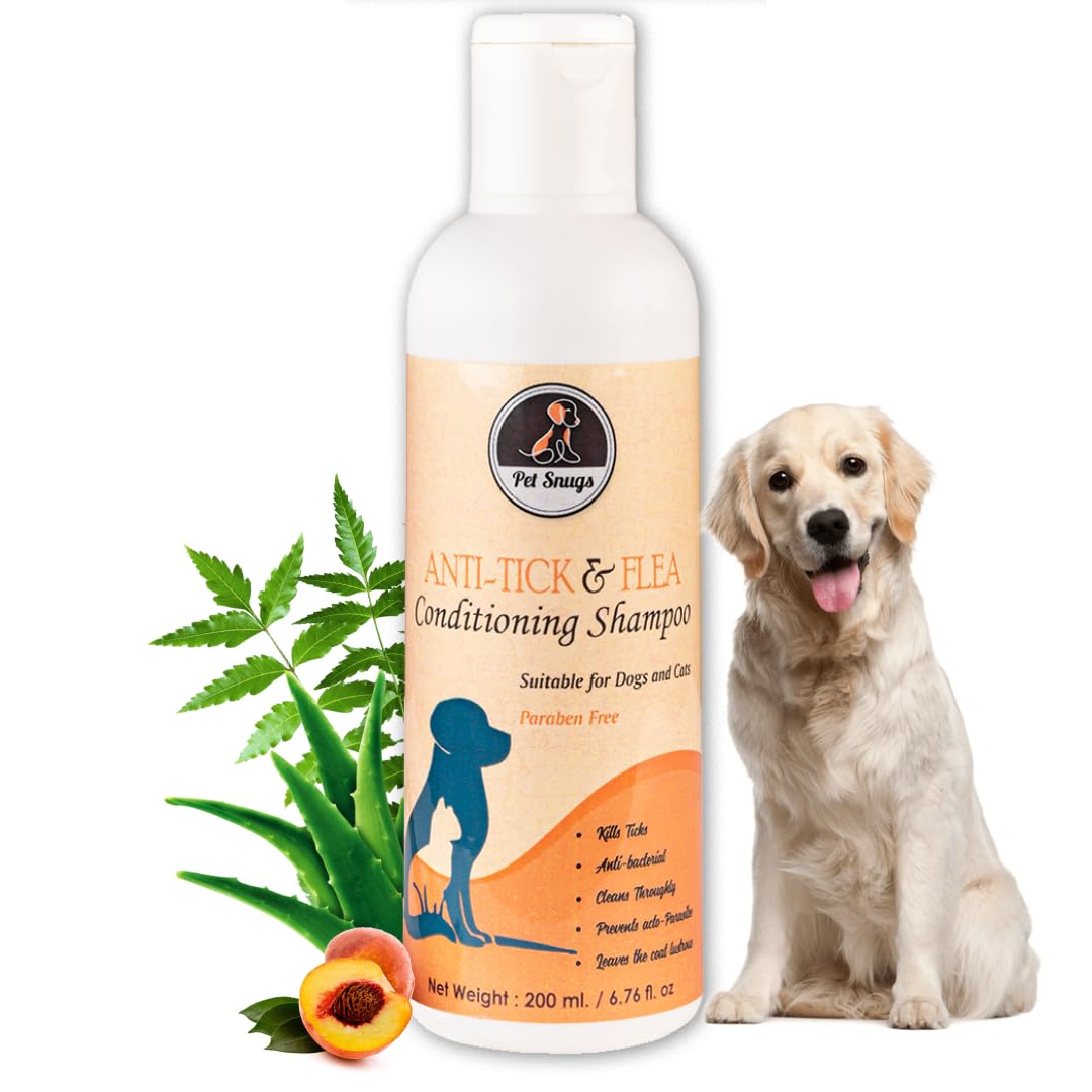 Petsnugs Anti Tick & Flea Dog Shampoo for Labrador Retriever Dog, Puppy | Natural Dog Shampoo to Kill Ticks, Fleas | Anti-Bacterial & Conditioning Skin Shampoo | All Dog Breed – 200Ml (B0D2QYYZQG) Amazon Price History, Amazon Price Tracker