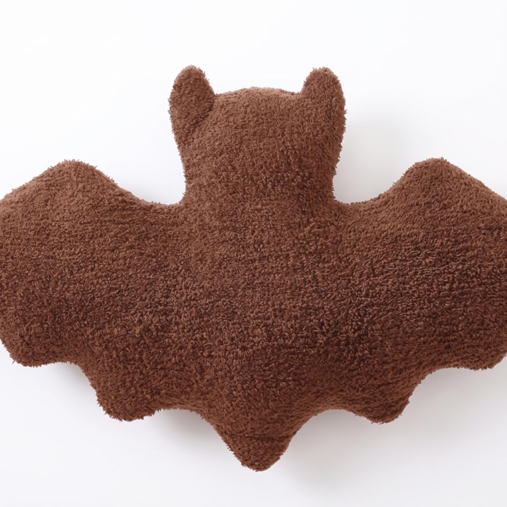 DAGLLGEW Bat Pillow, Gothic Bat Shaped Pillow Plush Cushion - Halloween & Year-round Home Decor, Brown, 9.4" X 15.7