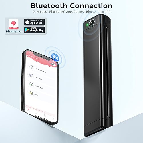 Miniatura 2 de Phomemo Impresora portátil inalámbrica para viajes, impresora térmica M08F para uso doméstico, impresora Bluetooth sin tinta, compatible con papel