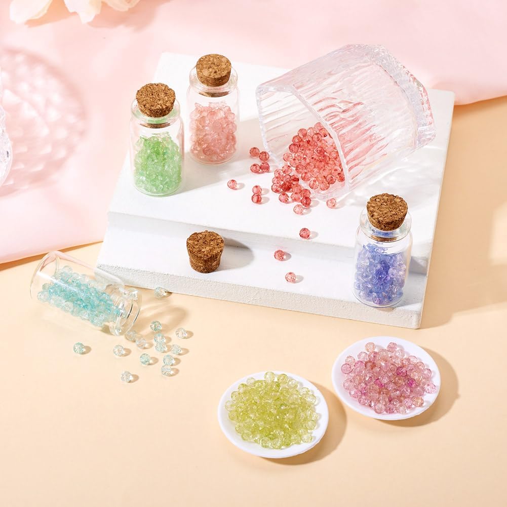 595Pc 4mm Faceted Rondelle Glass Beads Colorful Glass Rondelle Beads Transparent Rondelle Loose Spacer Beads for DIY Bracelet Earring Necklace Jewelry Making - Image 4