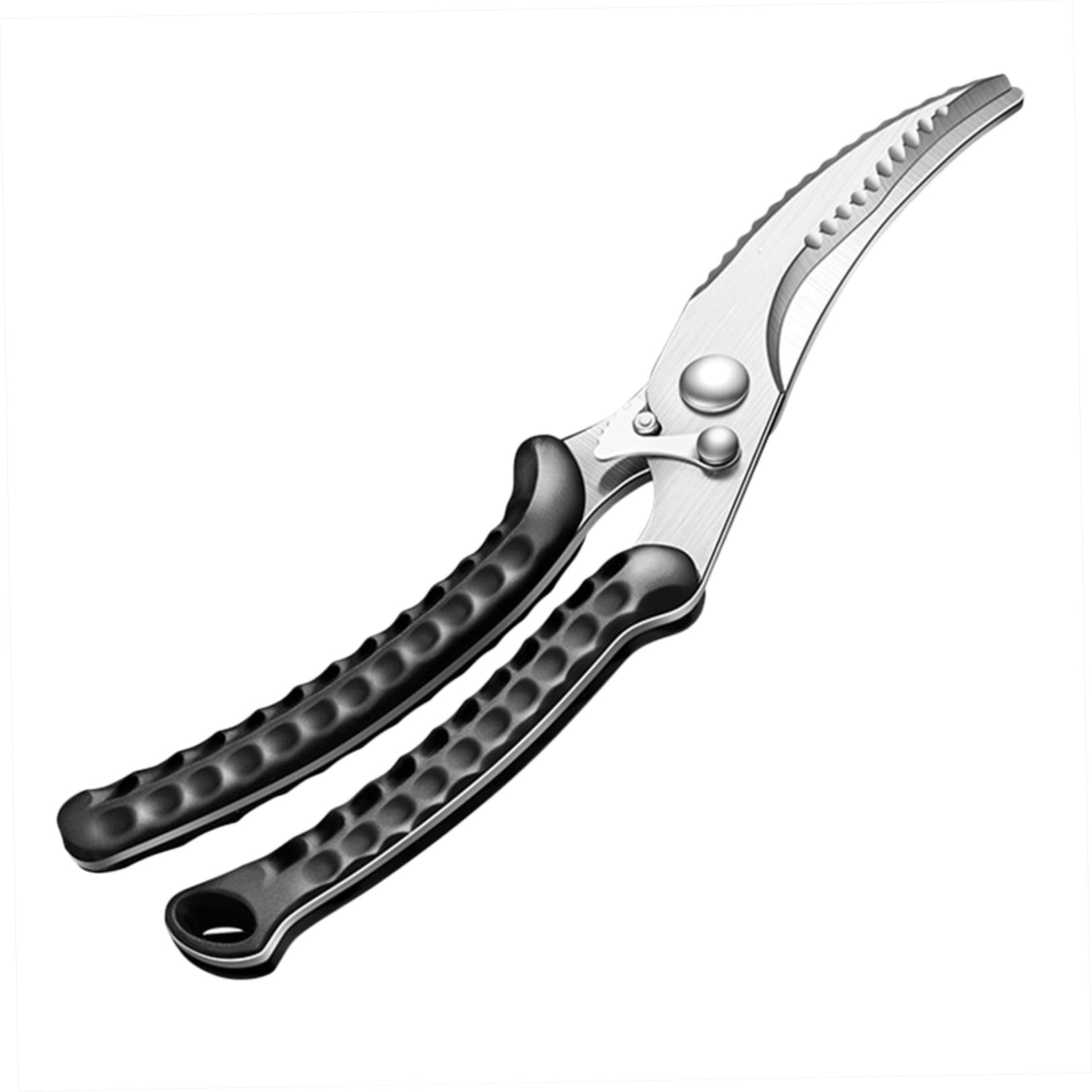 Forbici da Cucina per Ossa e Pollo, Acciaio Inox Nero | Impugnatura Ergonomica Abs, Taglio Rapido di Carne e Ossa, Adatte a Professionisti Culinari