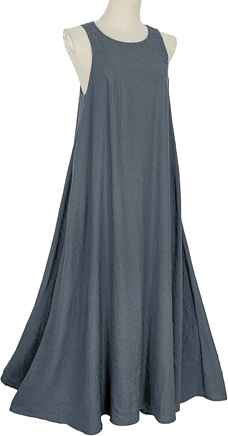 Summer Maxi Dress, Women's Linen Dress Sleeveless Loose