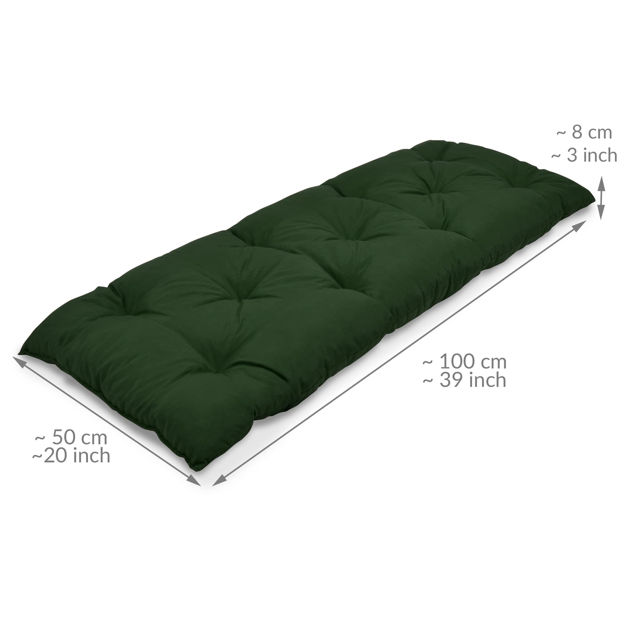 Beautissu Flair BK Bankkussen 180 x 50 x 10 cm Tuinbank Kussens - Kussen voor Tuinmeubelen - als Zitkussen en Rugkussen - Donkerblauw