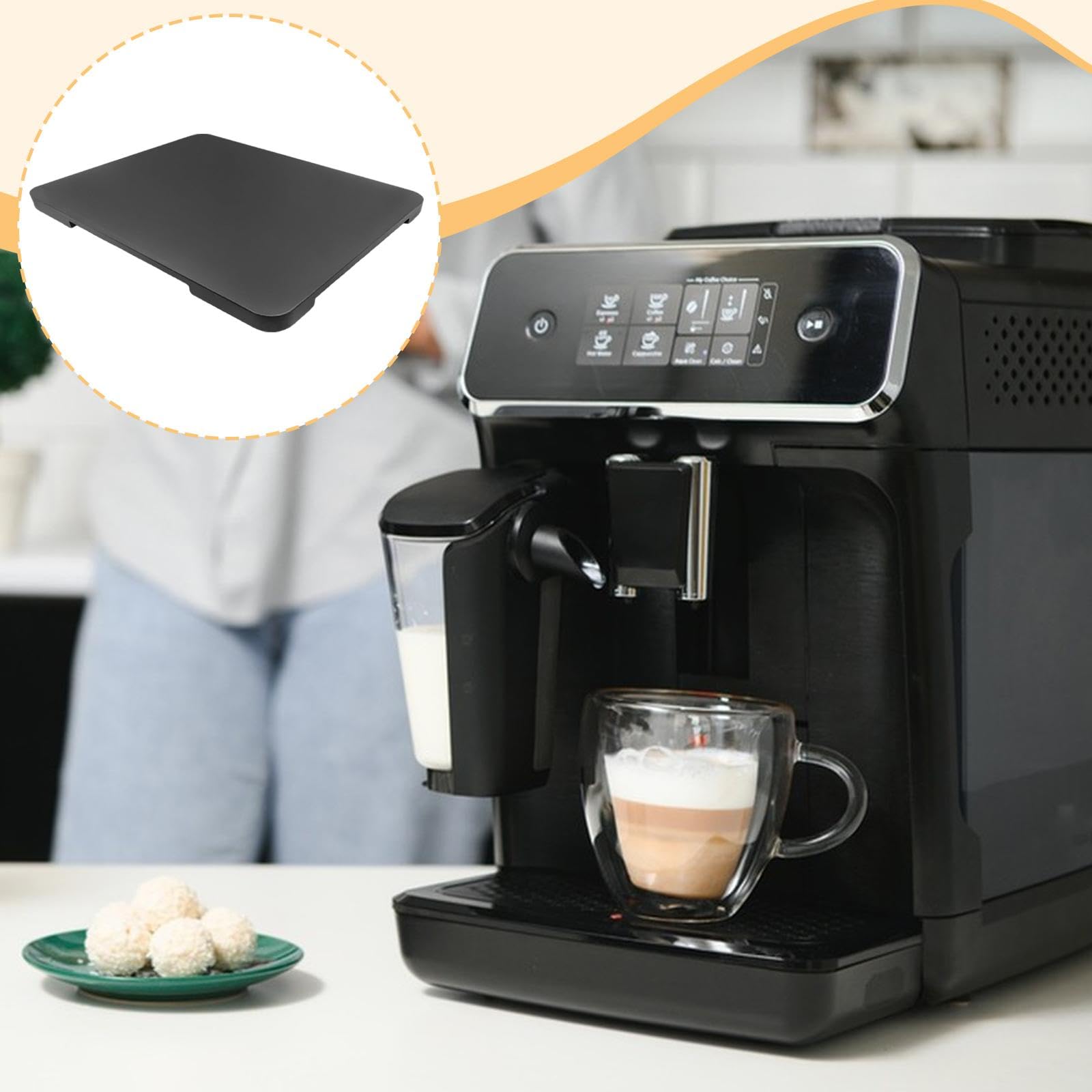 Fenteer Support Coulissant En Bois pour Machine à Café et Autres Électroménagers avec Roulettes 360° pour Un Déplacement Facile Adapté Aux Comptoirs et Meubl, Couleur Noire