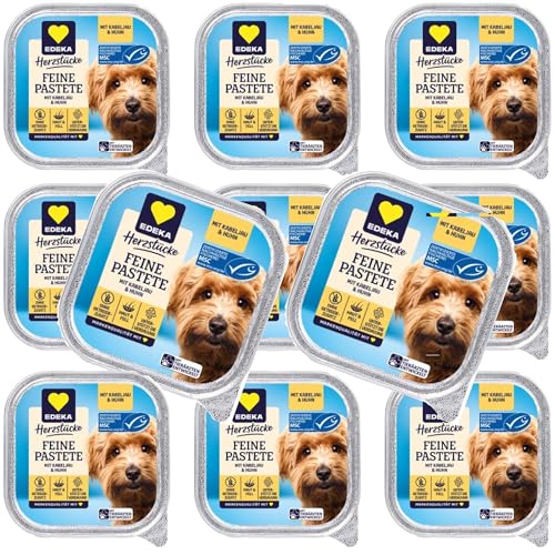 usy Bundle für EDEKA Dog Feine Pastete Huhn/MSC Kabeljau VPE (11x150g Packung) + usy Block