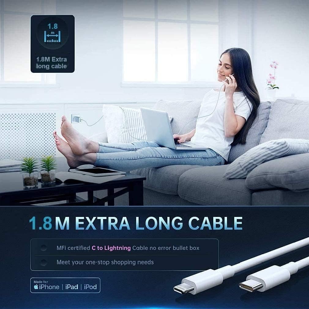 Buy Apple Mfi Certified Usb C To Lightning Cable Geonav 2pack 6 6ft Type C w Pd Fast Charge Power Delivery Data Sync Quick Charging Cord Compatible With Iphone 13 12 Pro 11 Xs Xr X 8 Ipad Airpods Pro