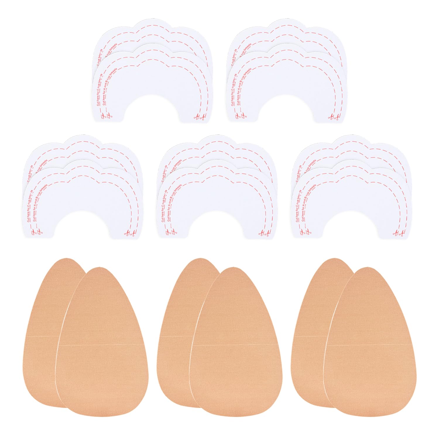 RNSKFG 3 Pairs Of Water Drop Breast Patches And 5 Pairs Of U-Shaped Lifting Patches, Anti-Sagging Breast Patches, Breathable Chest Patches, And Invisible Breast Lift Patches.