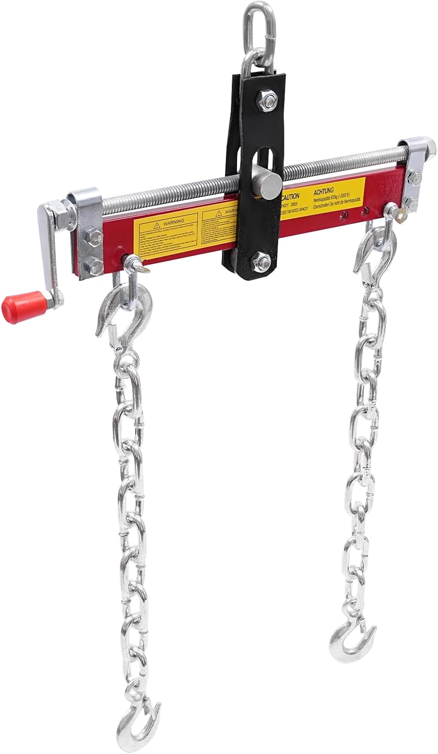 Engine Support Bar 2000LBS, Dual Hook Transverse Hoist with Adjustable Chain Mounts, Heavy Duty Carbon Steel Engine Hoist for Garage & Auto Repair