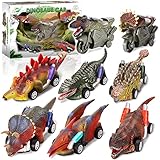 [Regalo de Juguete para Dinosaurios 2 en 1] - La combinación de juguetes de dinosaurios figura y juguetes para automóviles brinda felicidad múltiple a los niños. Un regalo perfecto y atractivo para los niños que aman los dinosaurios y el automóvil.