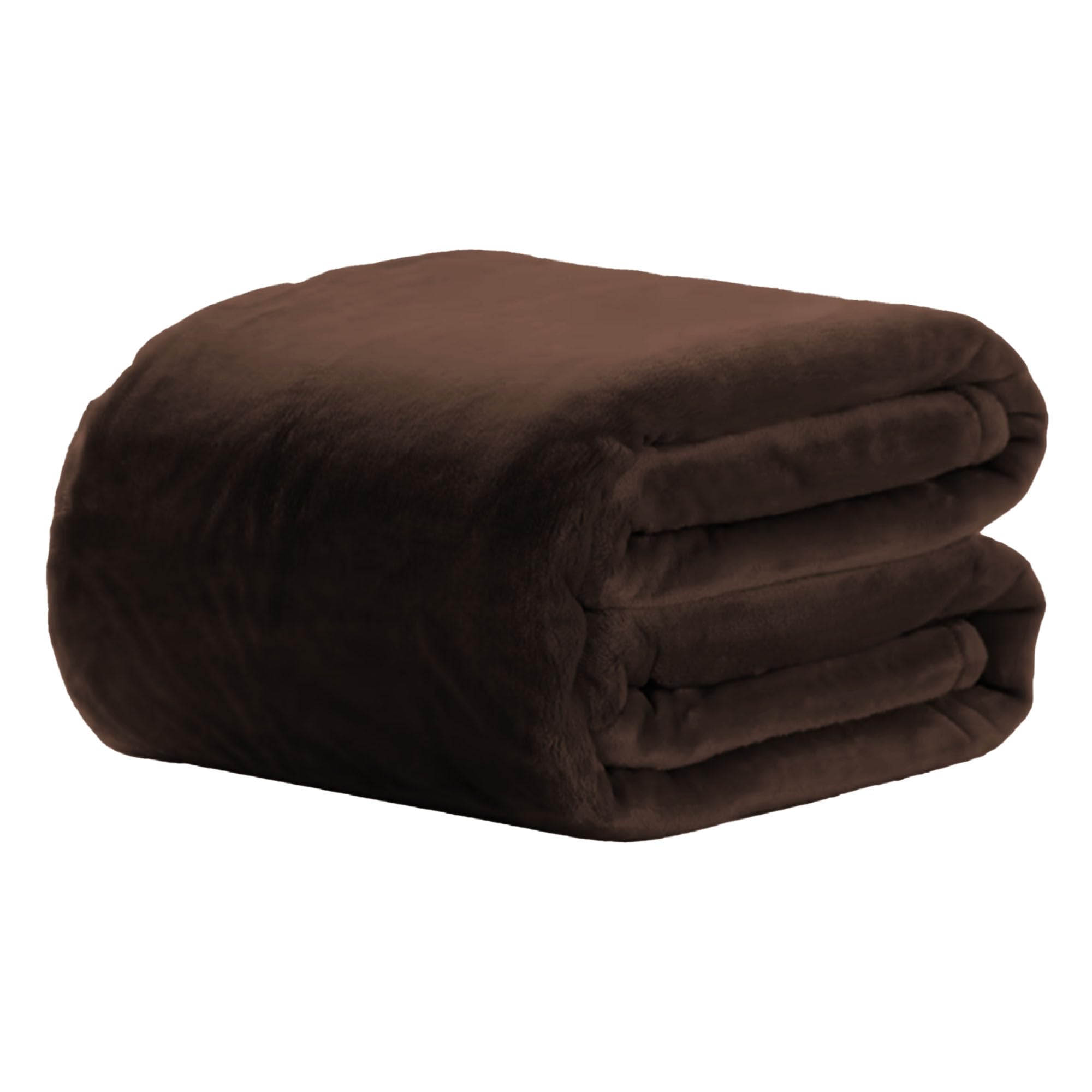 Plaid jeté de canapé 170 x 175 cm couverture chaude lit brun