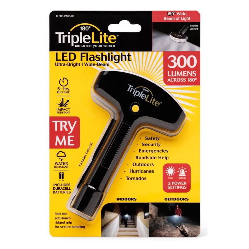 TripleLite TL300 Triple Light, LED Flashlight, Wide Angle Irradiation Light, 300 Lumens
