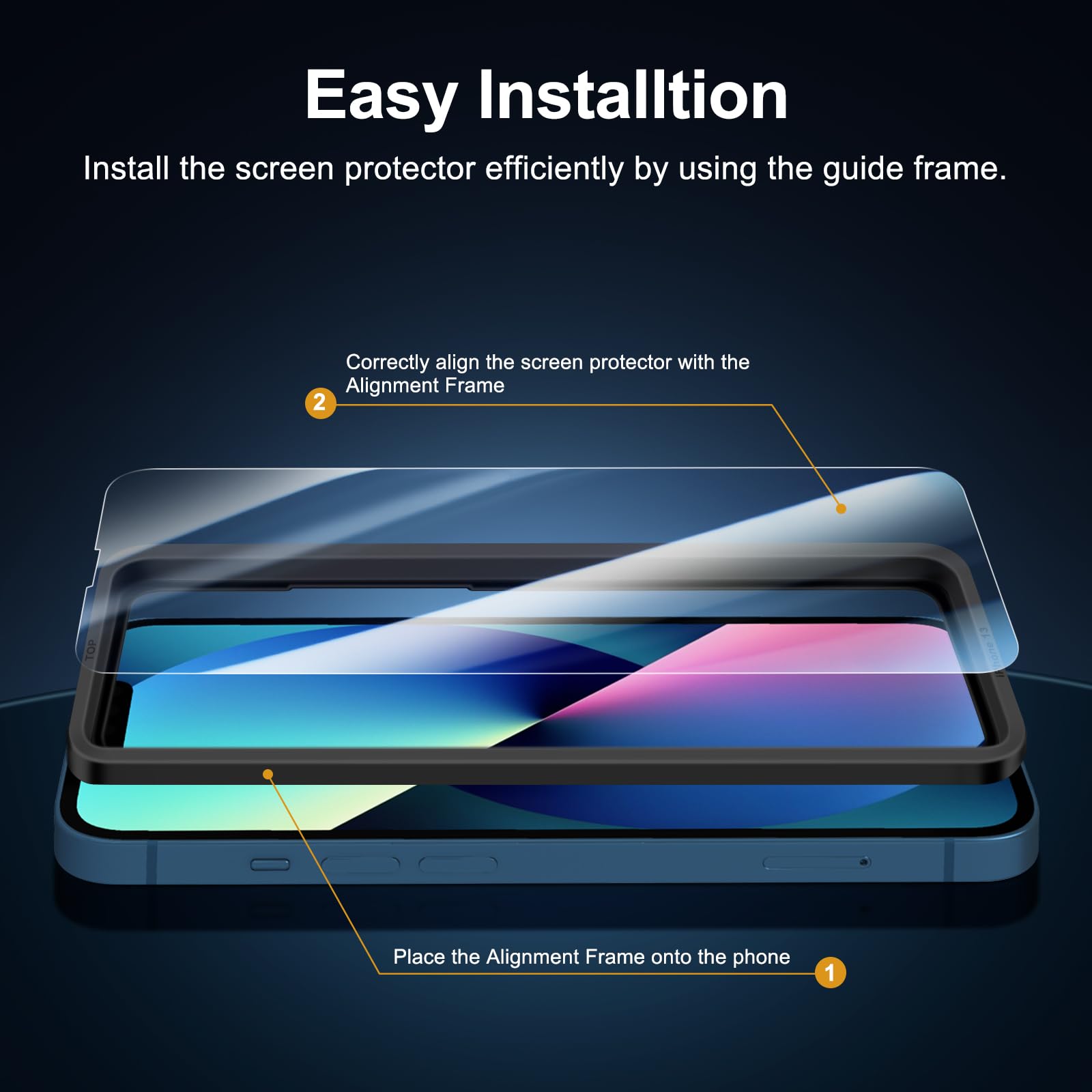 NEW'C 3 Pezzi, Vetro Temperato per iPhone 14, iPhone 13, iPhone 13 PRO (6,1 Pollici), Pellicola Prottetiva Anti Graffio - Ultra Resistente - Trasparente HD - Strumento di Installazione Facile Incluso
