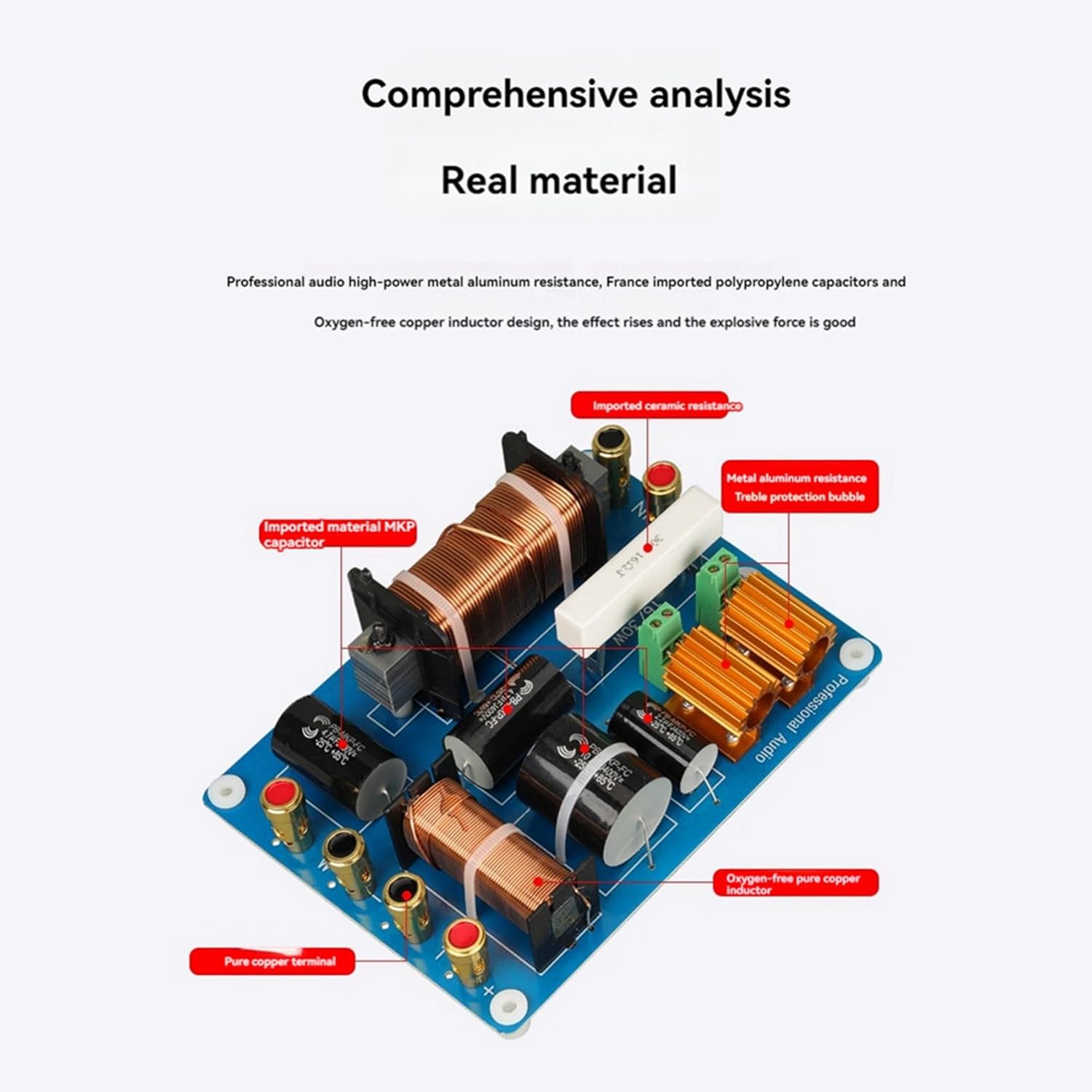 2X Two-Way Speaker Crossover Professional Stage Performance 1500W Frequency Divider for Single 15 Inch 18 Inch Speaker