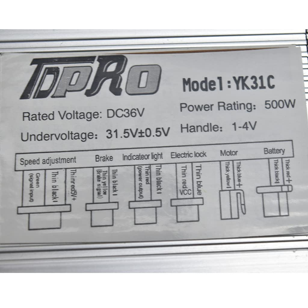 MY1020 36V 500W Brushed Electric Motor with Controller | 2500RPM, 11T Sprocket, Fits 25H Chain | Perfect for E-Bikes, Electric Scooters, Go-Karts, Razor MX350, and DIY Projects