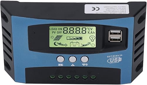 Regulador solar, MPPT controlador solar fotovoltaico de seguimiento de carga de tubo MoS pantalla digital en tiempo real 12V 24V corto,