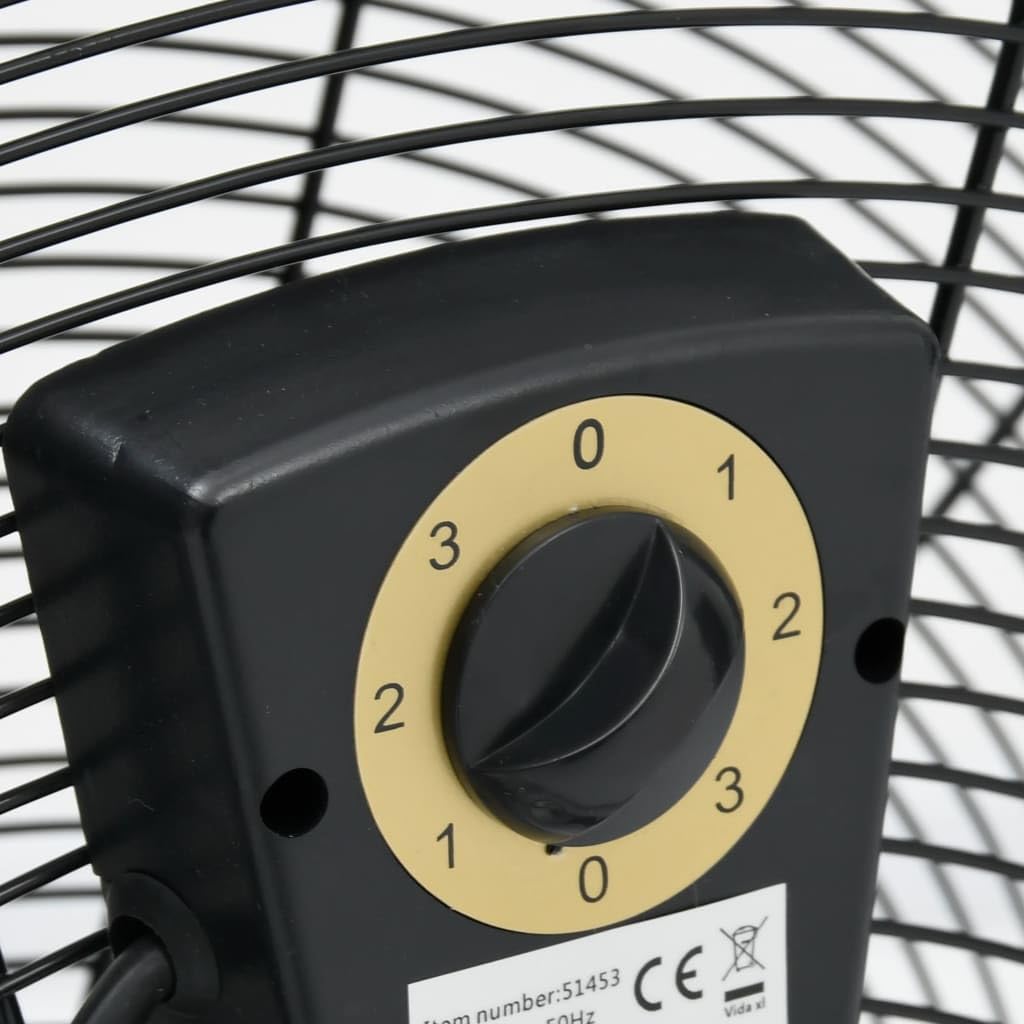 Trommelventilator Industriell 60 cm Aluminiumflügel 172,5 W Schwarz mit 3 Geschwindigkeitsstufen, rutschfesten Füßen und Rollen für Bodenbelüftung, Kühlung