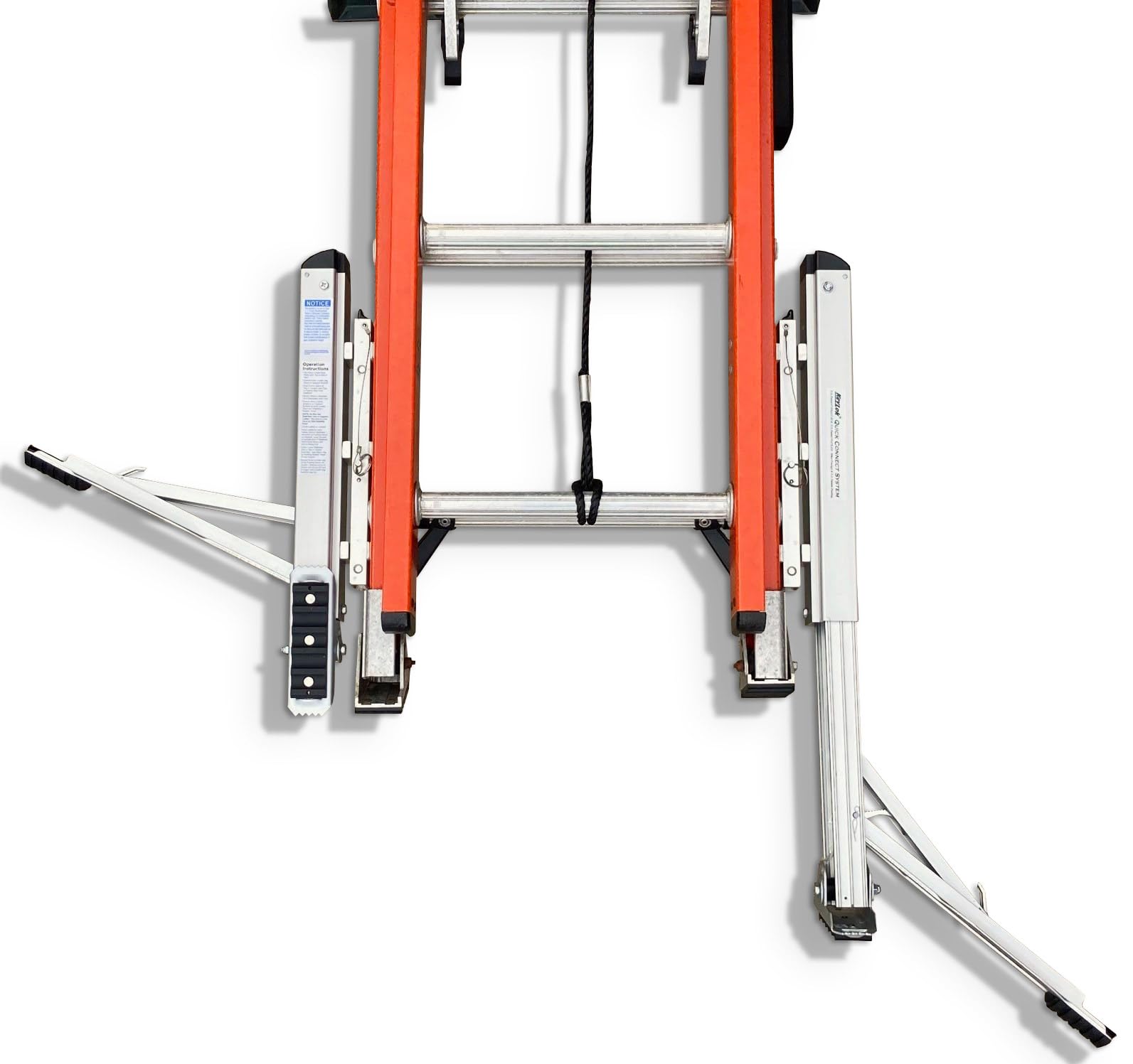 ladder levelers installed on step ladder