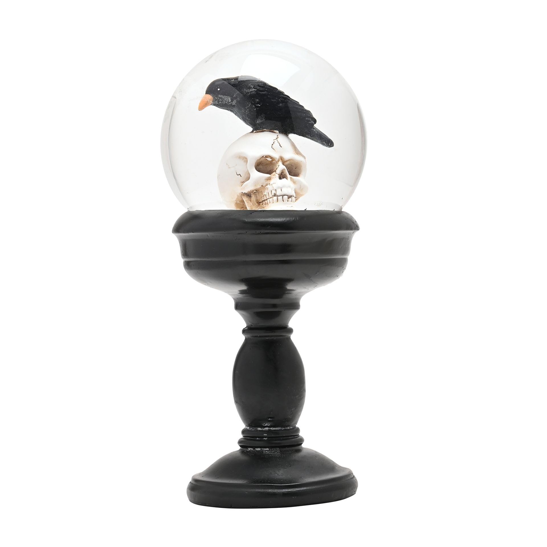 Skull Globe Halloween Decoration by Widdop Skull and Crow with Glitter Design