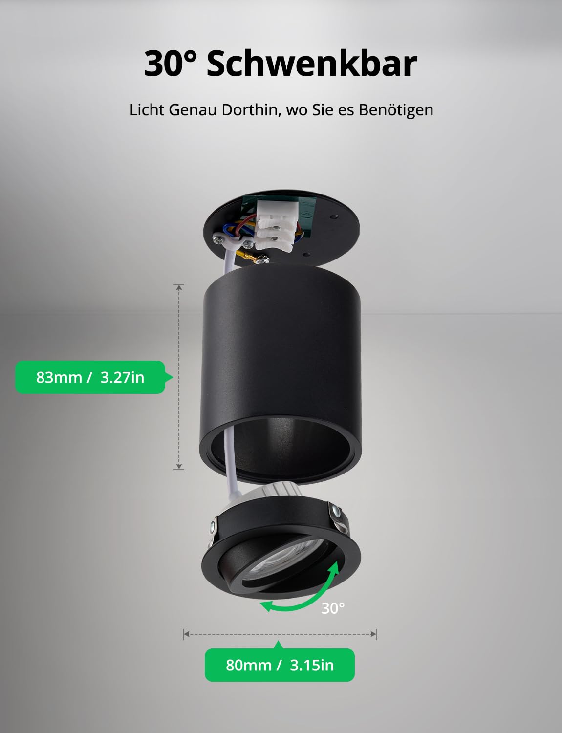 BOJIM 5,5 W LED Aufbauspots Schwarz 230V Aufbaustrahler Dimmbar 530LM Deckenspots Aufputz, Warmweiss Neutralweiss Kaltweiss Ø 80 × 83 mm IP44 für Aussenbereich Bad 4 Stück