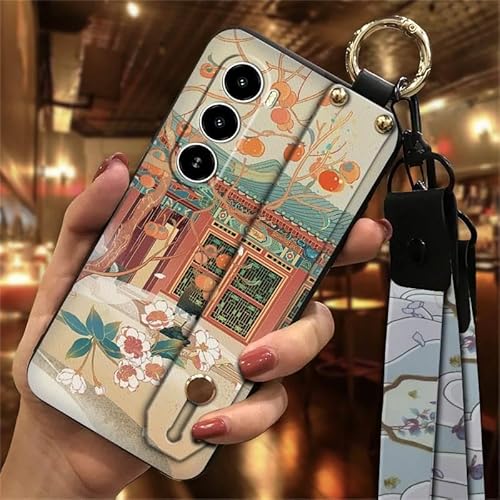 Phone Case Compatible with Itel A100, Wristband Durable Anti-knock Waterproof Shockproof Dirt-resistant Protective Wrist Strap B