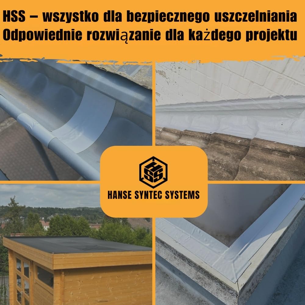 Płynny tworzywo sztuczne HSS do uszczelniania i napraw – odporne na promieniowanie UV i warunki atmosferyczne – polimer MS – bez rozpuszczalników i bitumu (Biały, 5kg)